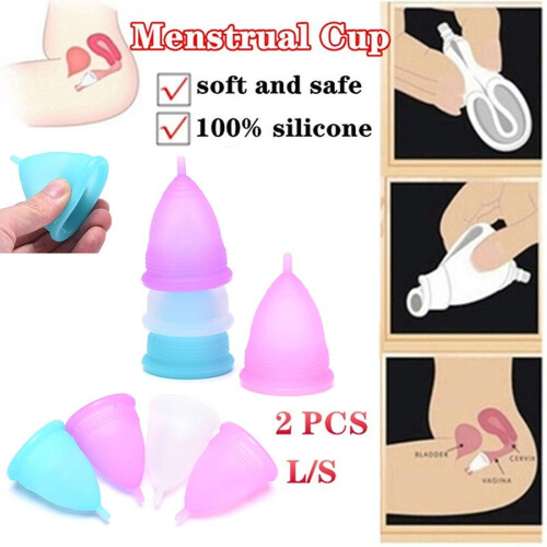 Ensemble de coupes menstruelles en silicone, taille L et S, 2 pièces 2