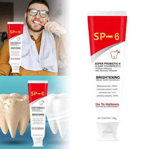 Dentifrice SP-6 Ultra Probiotique Blanc Éclat Blanc (4 sachets) 1