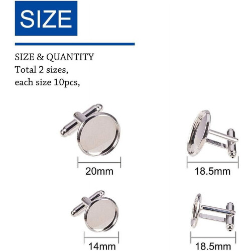 Brass cufflink settings for apparel accessories silver 1