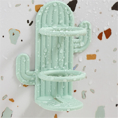 Cactus-shaped toothbrush holder wall-mounted with drainage 2