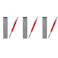 3X Crayon de Soudeur avec 36 Recharges de Stries Argentées, Marqueurs Métalliques pour Crayons de Soudage Mécanique, Fabrication, Rouge