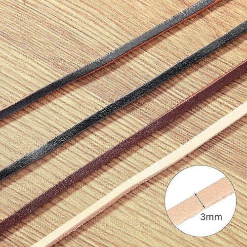Fletningssnor af okselæder 3 mm mørkebrun 1/2/4 meter 2
