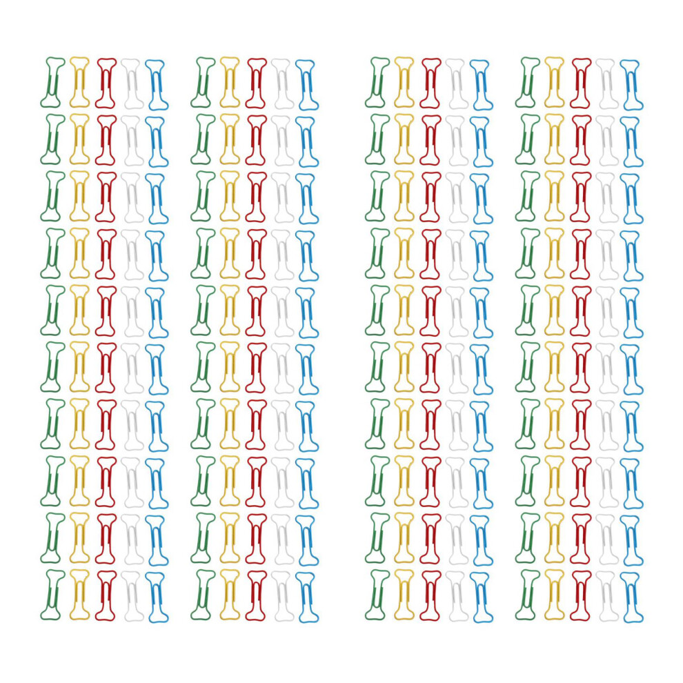 200Pcs Bone Shape Multicolor Metal Paper Clips 6031337433210