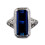 Women's emerald zircon ring rectangular inlaid size 6 2