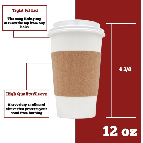 Isolierte Einweg-Kaffeebecher aus Papier, 12 oz, 50er-Packung 1