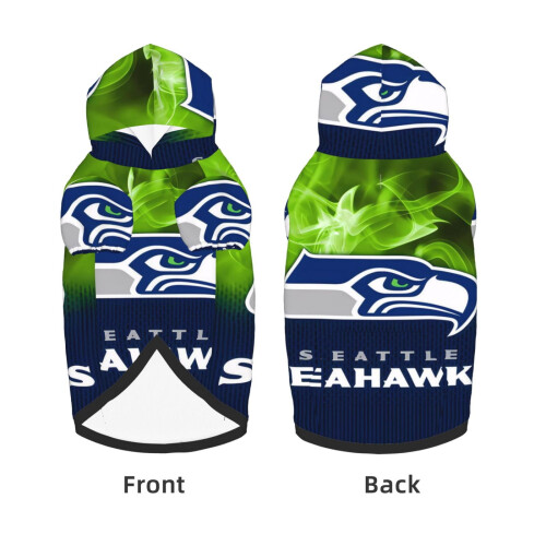 Moletom com capuz dos Seahawks para cães de porte médio e grande. 2