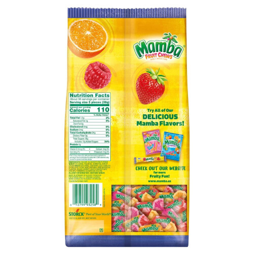 Balas de fruta Storck Mamba sabor morango, framboesa e laranja 165 1