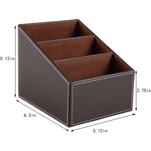 Support pour télécommande TV à 3 compartiments, marron, lot de 2 1