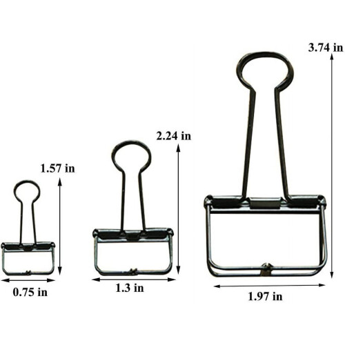 Retro-Metall-Binderclips, silber, klein, 10 Stück 2