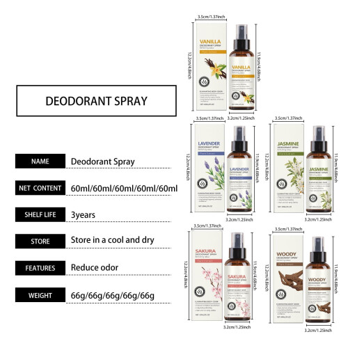 Antiperspirant Deodorant Spray 60ml Light Fragrance 2