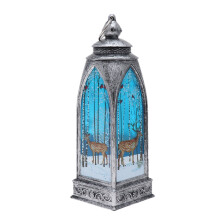 Christmas lantern desktop ornament silver elk style