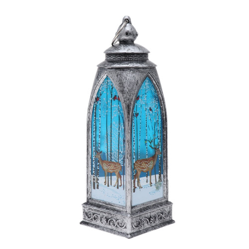 Christmas lantern desktop ornament silver elk style