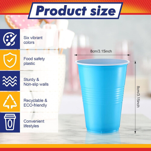 Plastikbecher, 16 oz, Einweg-Partybecher, 144 Stück 1