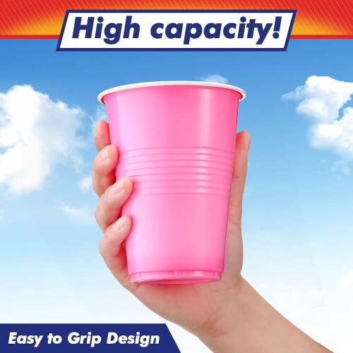 Plastikbecher, 16 oz, Einweg-Partybecher, 144 Stück 2