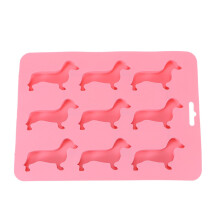 IJsblokjesvormpje in de vorm van een hond, siliconen, roze