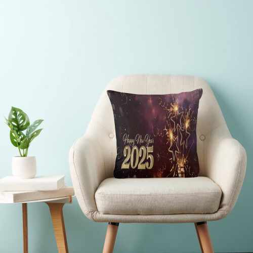 New Year2025throw pillowcase16x16inch 2