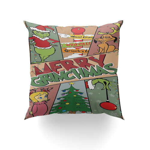 Μαξιλαροθήκη Grinch Throw 12*12IN Εξωτερικές διακοσμήσεις Διακοσμητική μαξιλαροθήκη 1