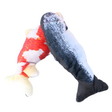 2 stuks pluche kattenspeeltjes in de vorm van een karper of zalm, met kattenkruid (2 stijlen)