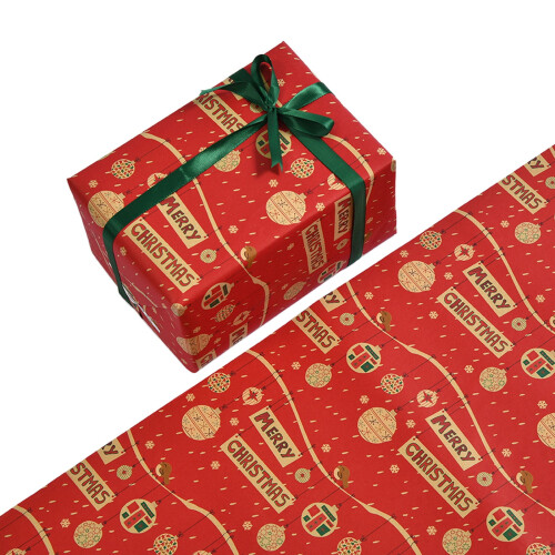 Rouleau de papier cadeau de Noël recyclable kraft1roll 1