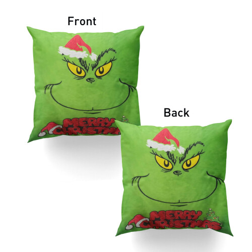 Μαξιλαροθήκη Grinch 18x18 ιντσών για διακόσμηση σπιτιού διακοπών 1