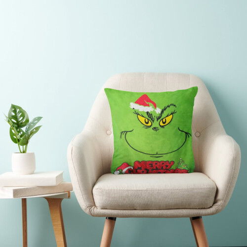 Μαξιλαροθήκη Grinch 18x18 ιντσών για διακόσμηση σπιτιού διακοπών 2