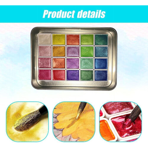 Metallic-Glitzer-Aquarellset, 20 Farben 2