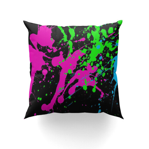 Kussensloop met glow-in-the-dark spettereffect, 20x20 inch 1