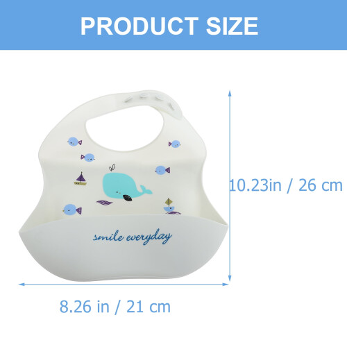 Silicone Baby Bib Whale Pattern 1 Piece 1