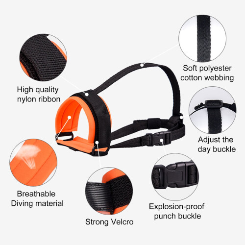 Dog Muzzle Adjustable Breathable for Small Large Dogs 2