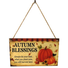 Herbstdeko-Schild aus Holz mit Kürbismotiv für Thanksgiving