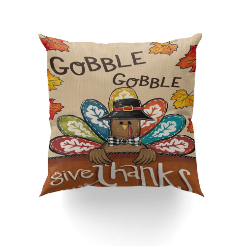 Thanksgiving kalkun pudebetræk 20x20 tommer 1