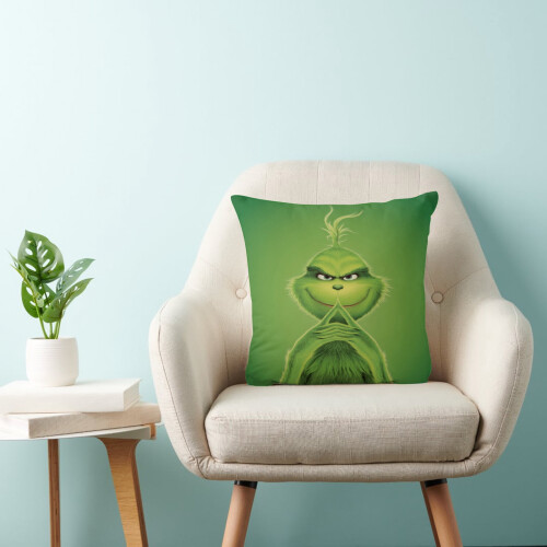 Capa de almofada Grinch 40x40cm para decoração de casa 2