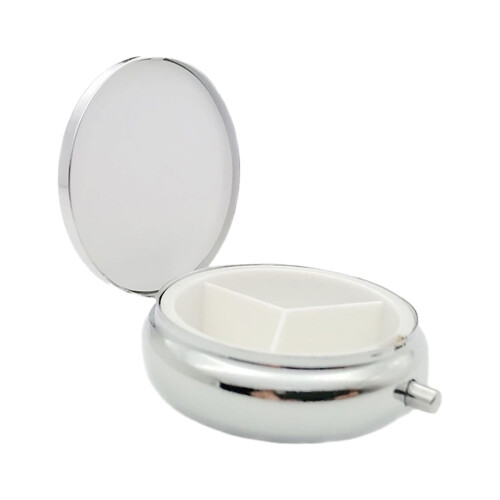 WinysinBox Travel Three-Grid Box Round Metal P^ill Box P^ill Sub-Packing Box Storage Convenient Home Textile Storage 1