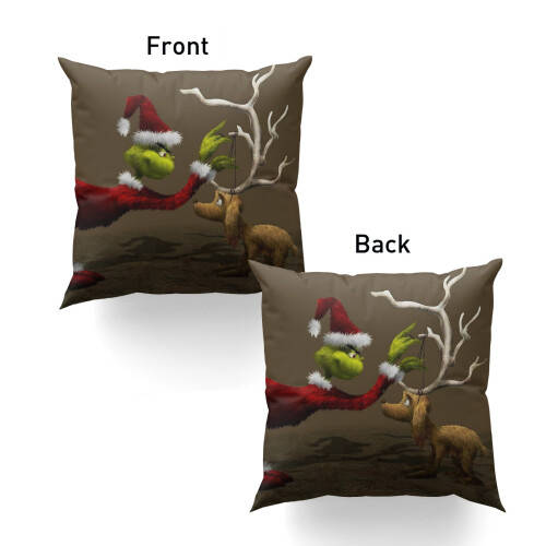 Grinch throw pillowcase18x18inch holiday home decor 1