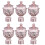 Ensemble de 6 embouts de tringle à rideaux or rose 1