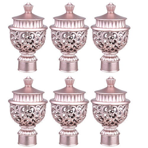 Ensemble de 6 embouts de tringle à rideaux or rose