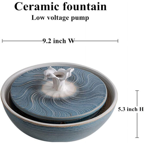 Fonte de mesa de cerâmica azul para uso interno e externo. 1