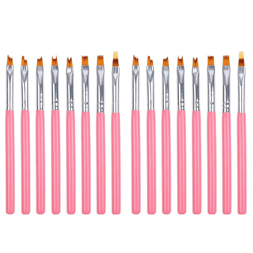 16Pcs Color Paint Pen Set Petal Pen Nail Brush Short Nail Brush 4712344357196