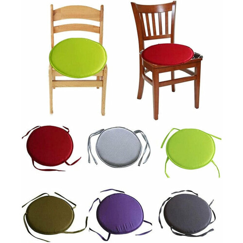 Conjunto de 4 almofadas redondas para cadeiras, para uso interno e externo, com amarras. 1