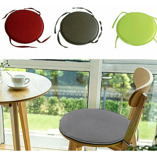 Conjunto de 4 almofadas redondas para cadeiras, para uso interno e externo, com amarras. 2