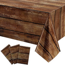 Nappe à motif western, imprimé bois, 3 pièces