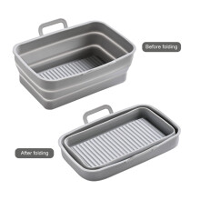 Vassoio rettangolare in silicone per verdure, colore grigio