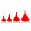 Small Red Plastic Funnel Set 2 Pack 4 Pieces 3