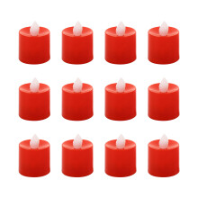 Pacote com 12 velas de LED em formato de abóbora para o Halloween, cor branca quente.