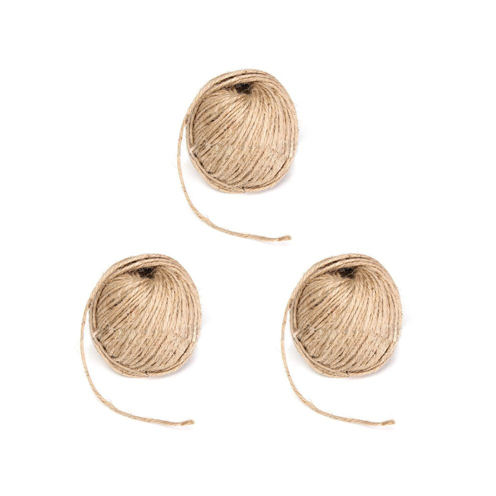 3Pcs 3Mm Thick Brown Rustic Jute Twine Hessian String Cord Rope For Hand 50M 6033387110783