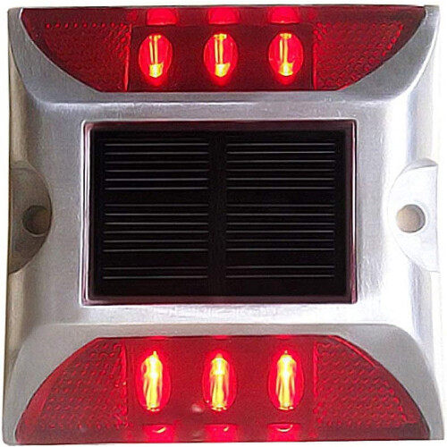 Luminárias solares de alumínio com 6 LEDs vermelhos para deck. 1