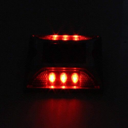 Luminárias solares de alumínio com 6 LEDs vermelhos para deck. 2