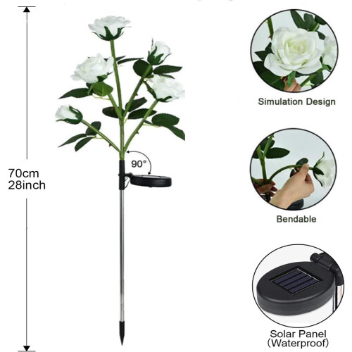 Solar-Rosenblumen-Lichterkette, 2er-Pack, für die Gartendekoration 2