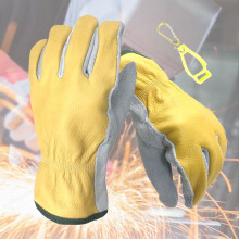 Fire-Resistant Cowhide Welding Gloves with Clip