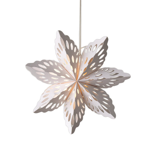 Paper Snowflake Hanging Decorations White 12 pcs 1